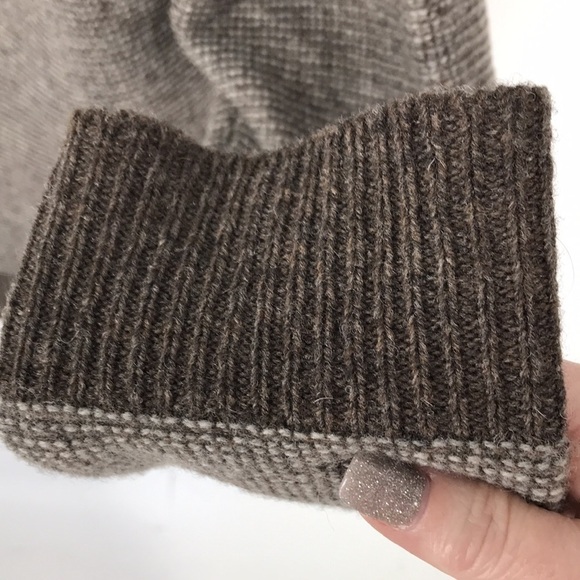 J. Crew Men's 100 % Lambs wool Brown and Tan Sweater Size L - Picture 8 of 11